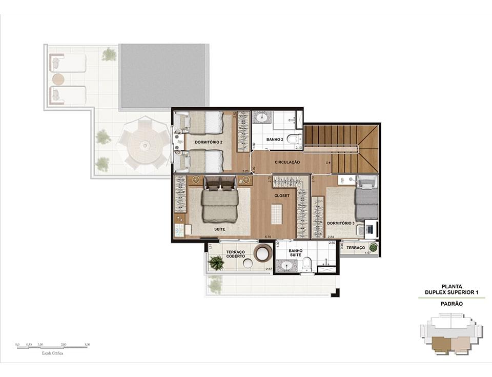 Planta Baixa Duplex 144m² superior
