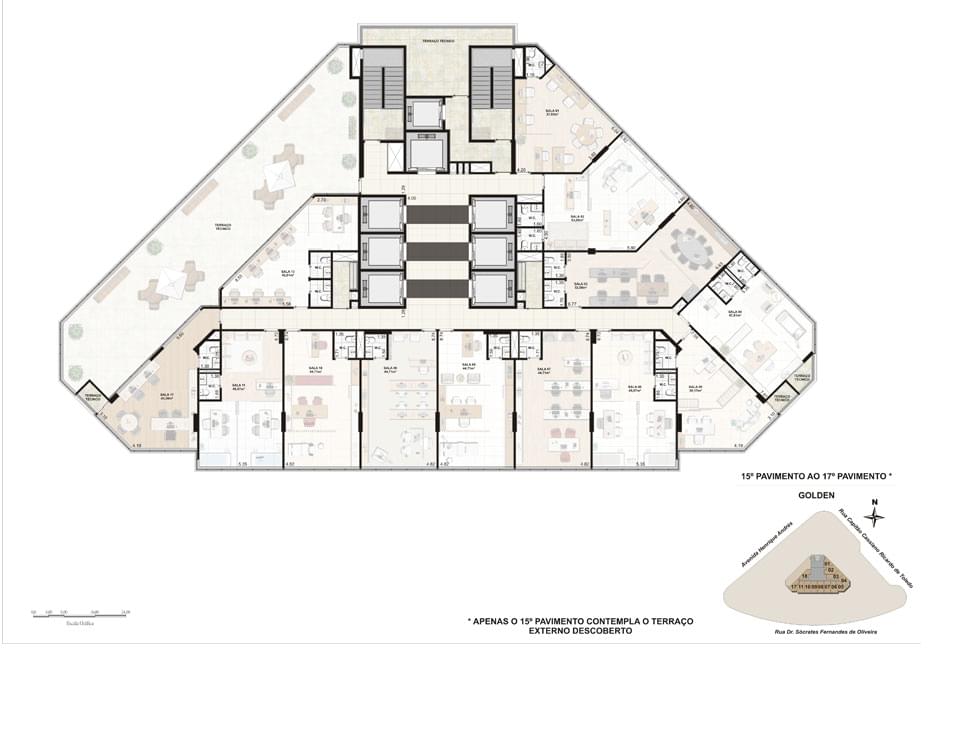 Planta Baixa 15° ao 17° Pavimento