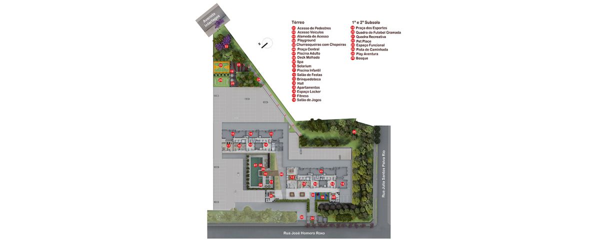 Ilustração Artística da Implantação Térrea