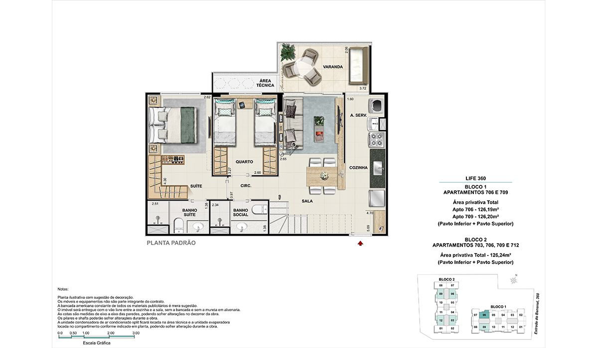 Cobertura (colunas 6 e 9)-  BLOCO 1 – (colunas 3, 6, 9, 12) BLOCO 2 – pavimento inferior