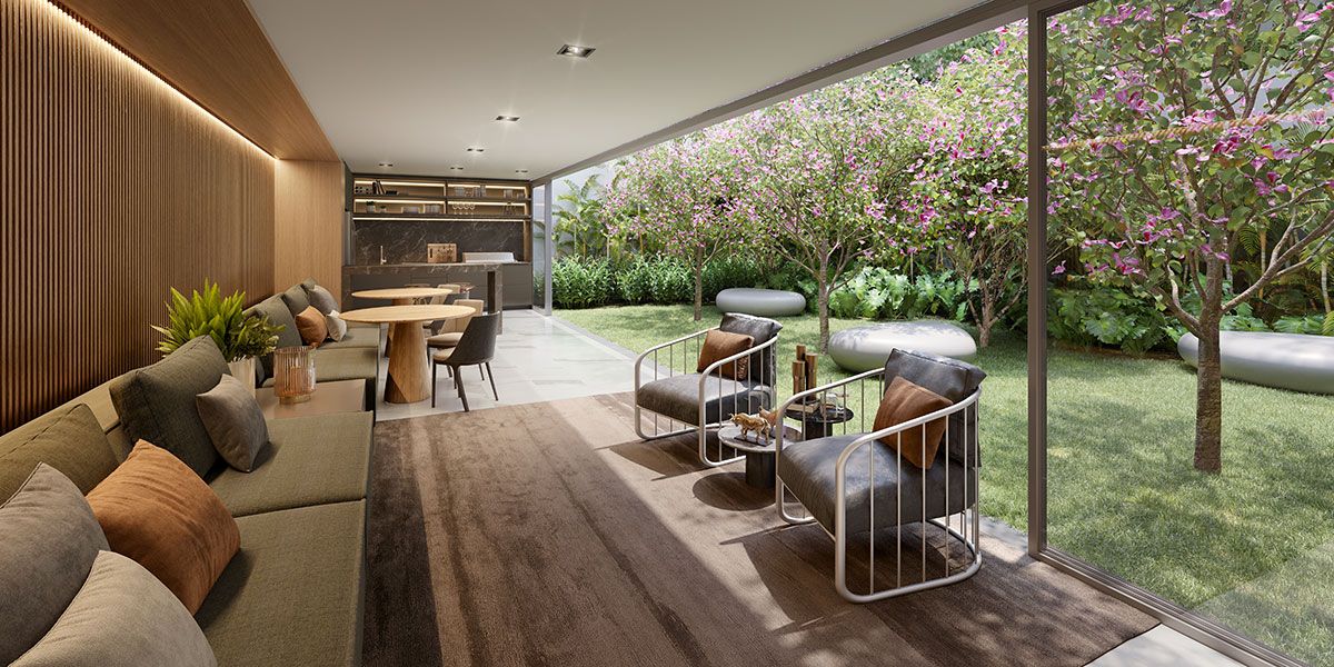 Ilustração Artística do Espaço Gourmet Residencial