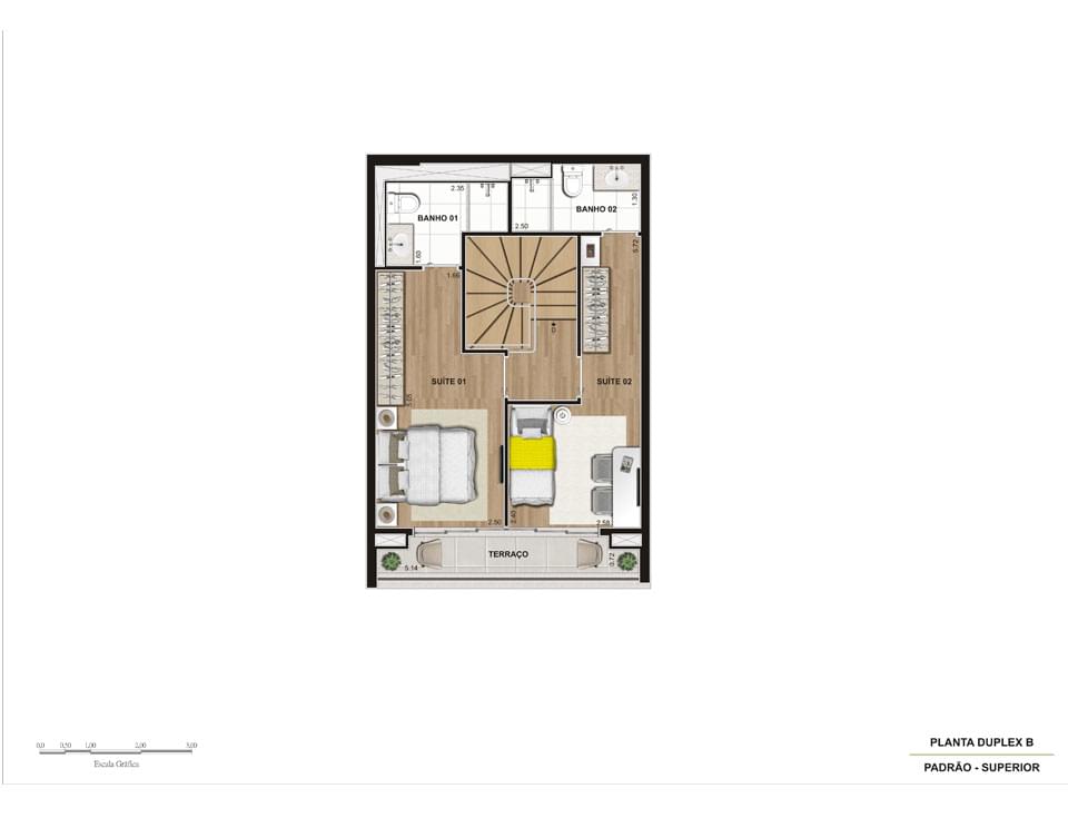 Planta Baixa Duplex superior 86m²