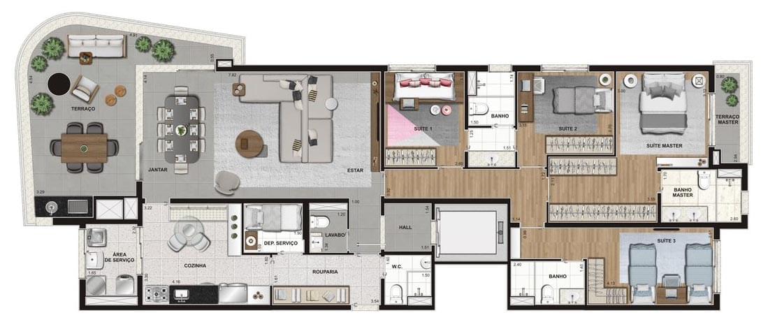 Planta Baixa 180m²