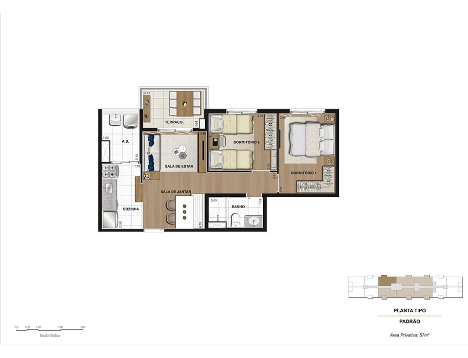 Planta Baixa 57m²
