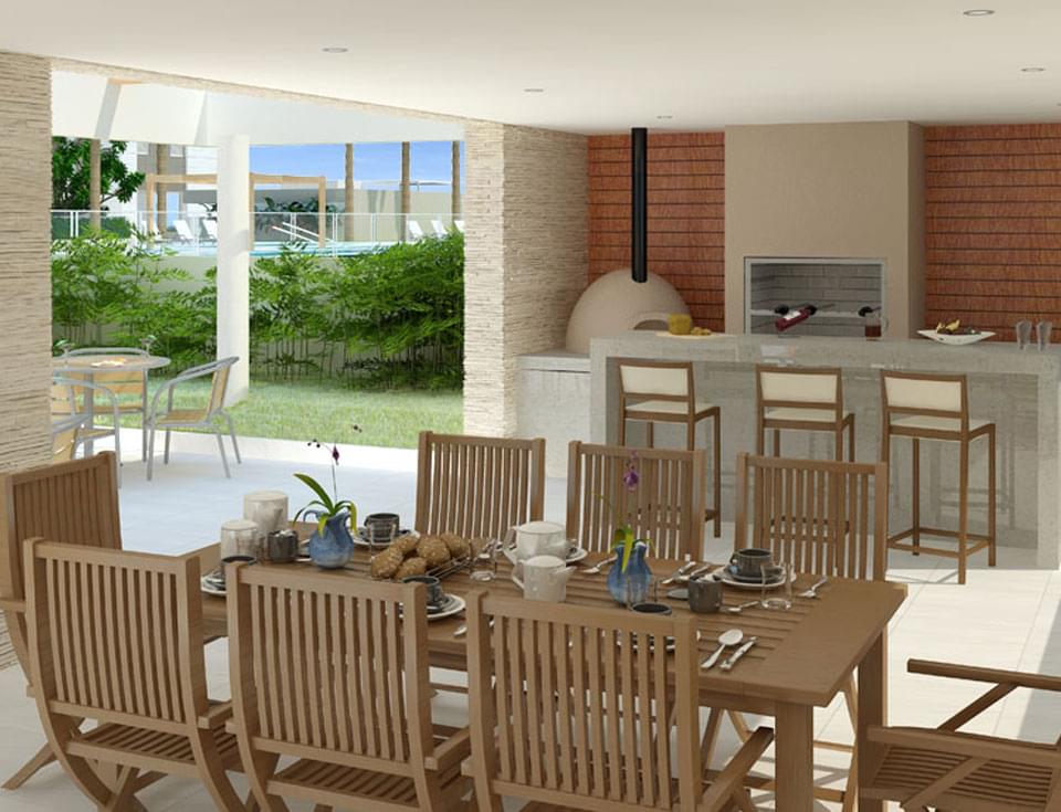 enseada das orquideas clube caicara decorada apto77 churrasqueira