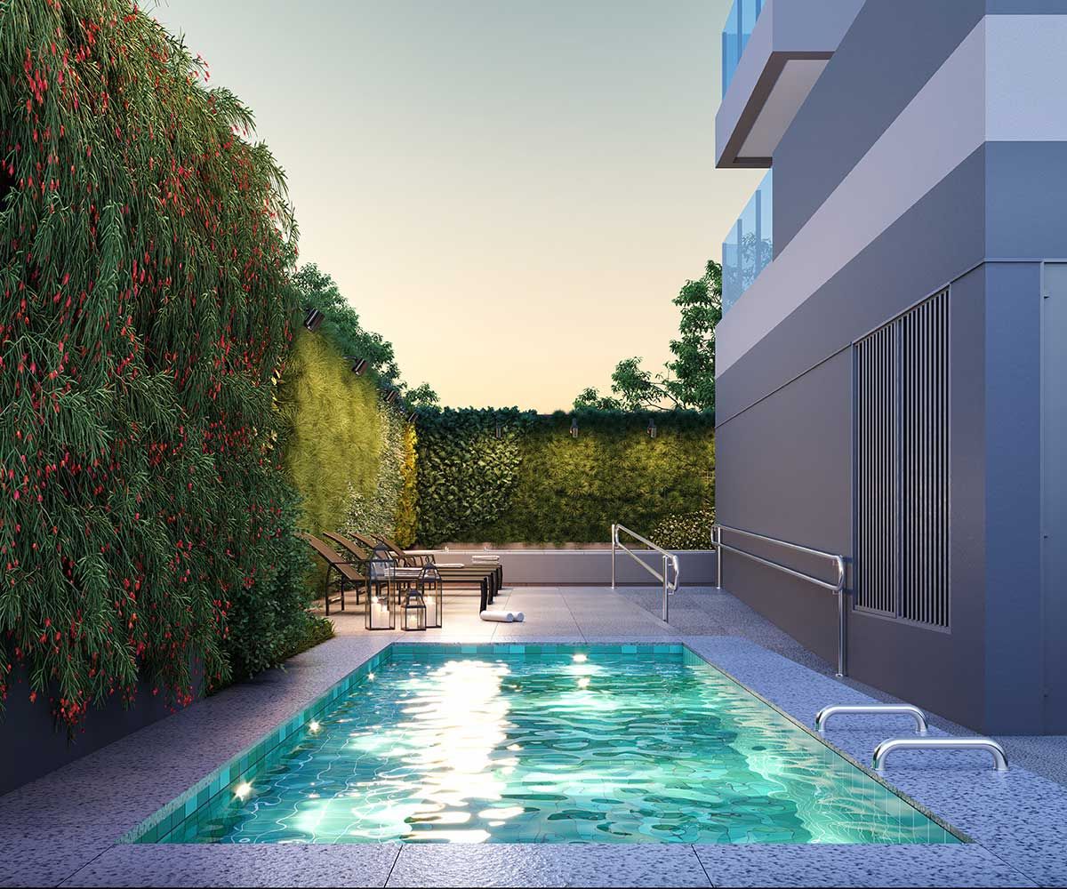 Ilustração Artística da Piscina com SPA