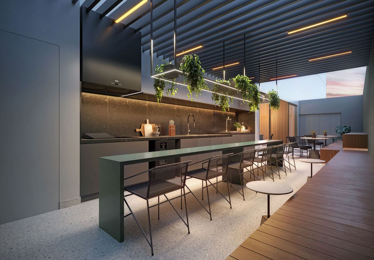 Concepção artística do terraço gourmet