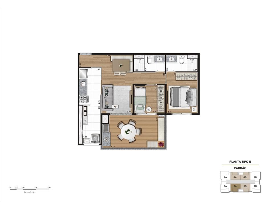 Planta Baixa 60m²
