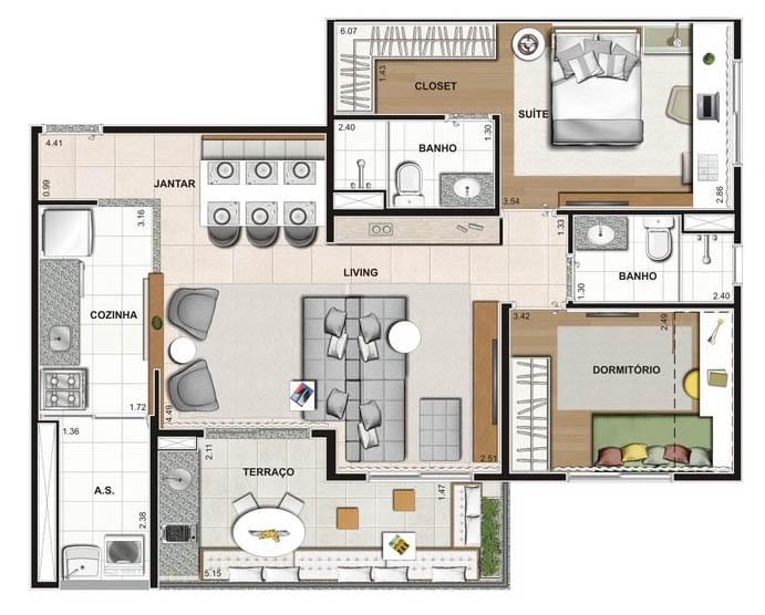 Planta Baixa 80m²