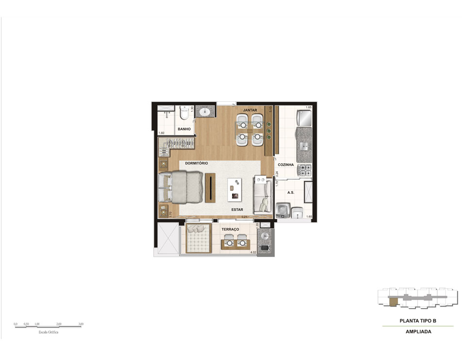Planta baixa 46m²