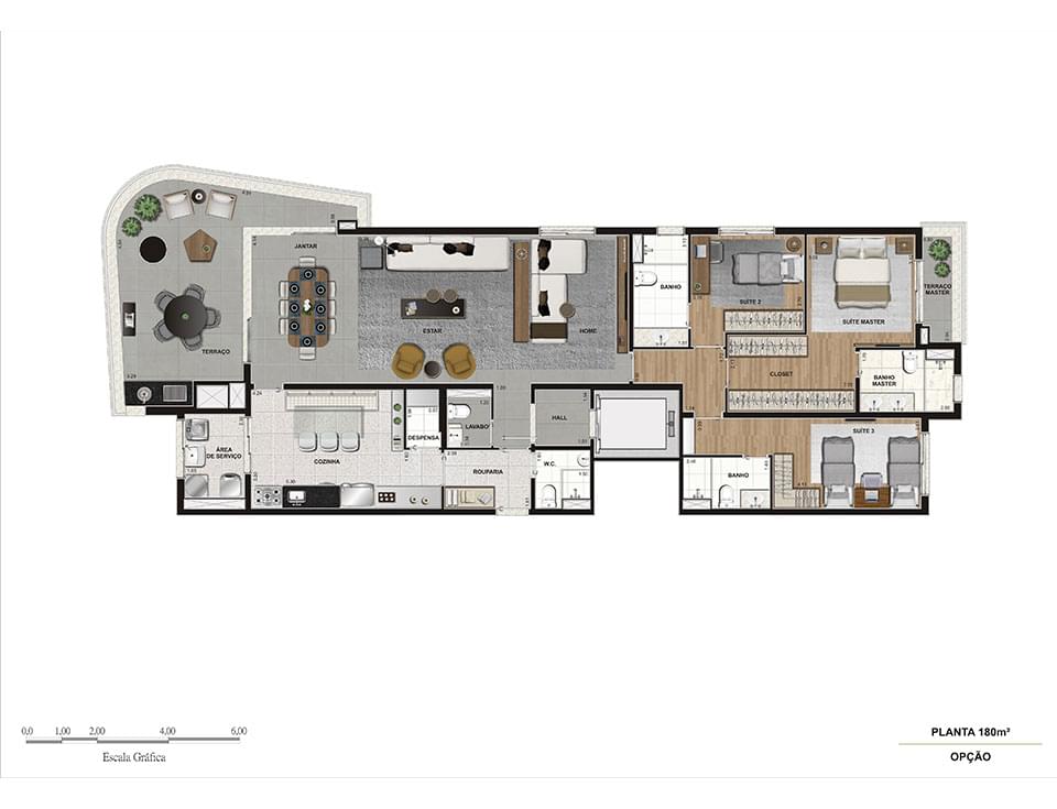 Planta Baixa 180m²