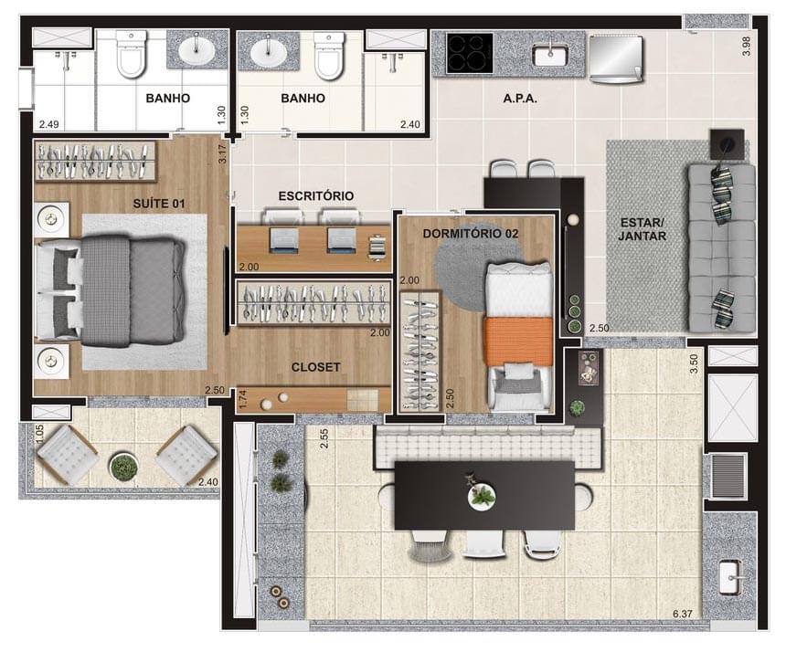 Planta Baixa 71m²