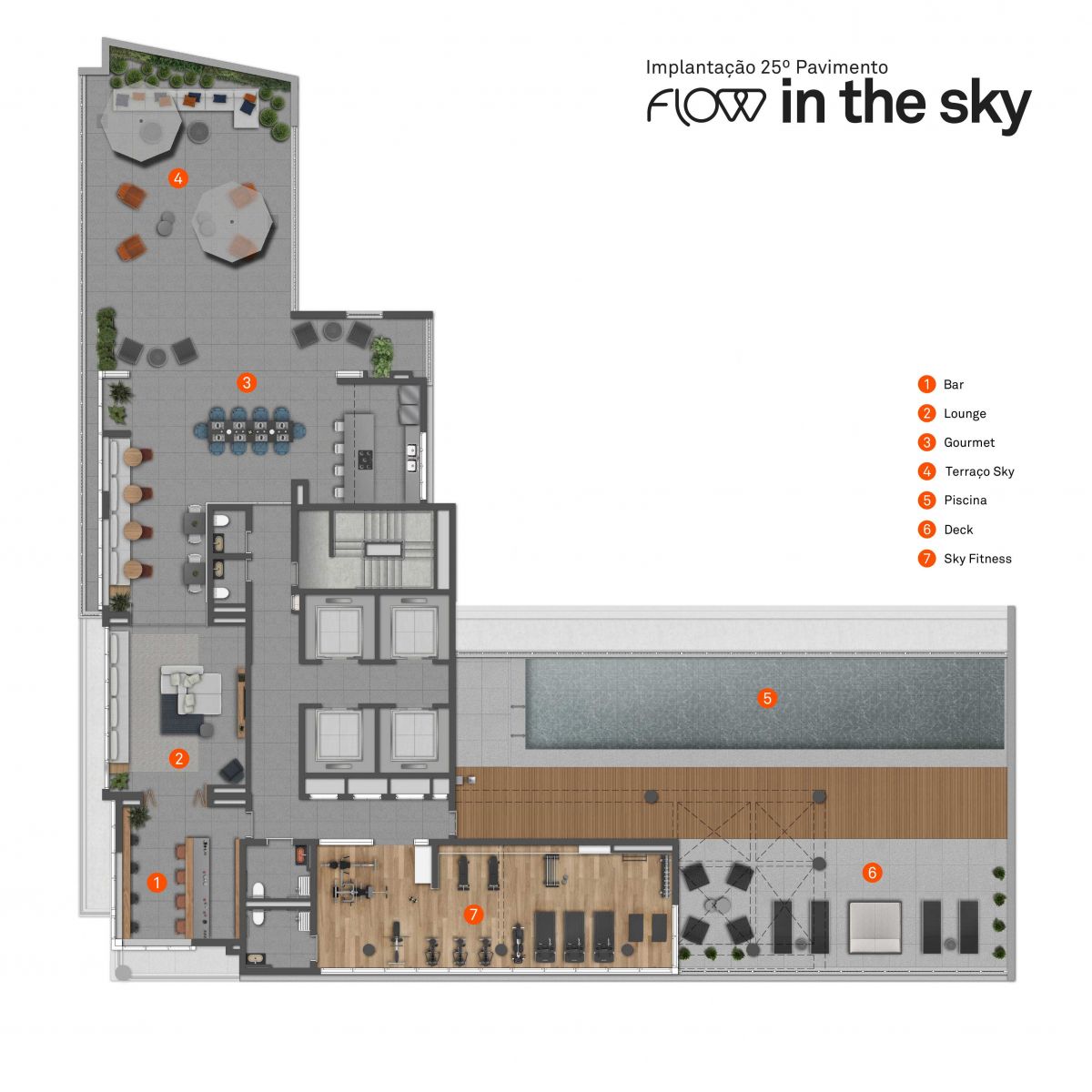 Ilustração Artística da Implantação do 25º Pav - Flow In The Sky