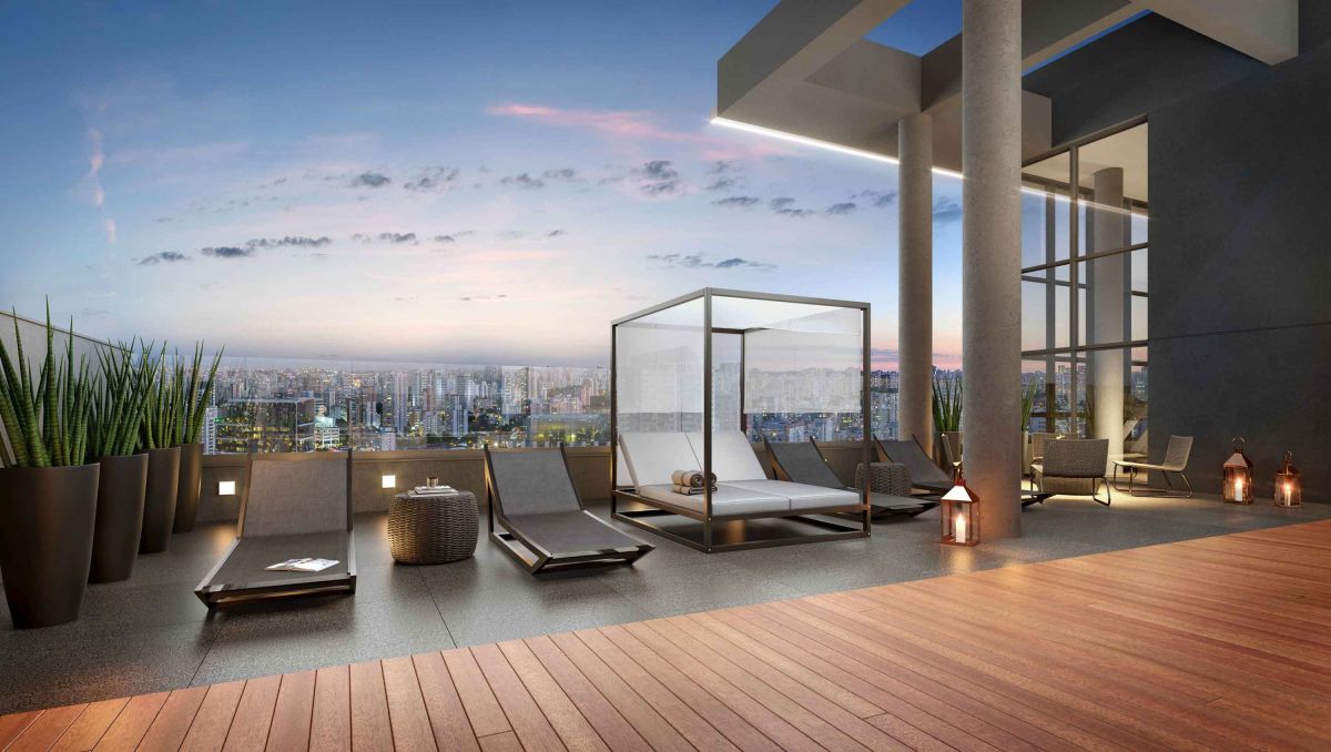 Ilustração Artística do Deck da Piscina