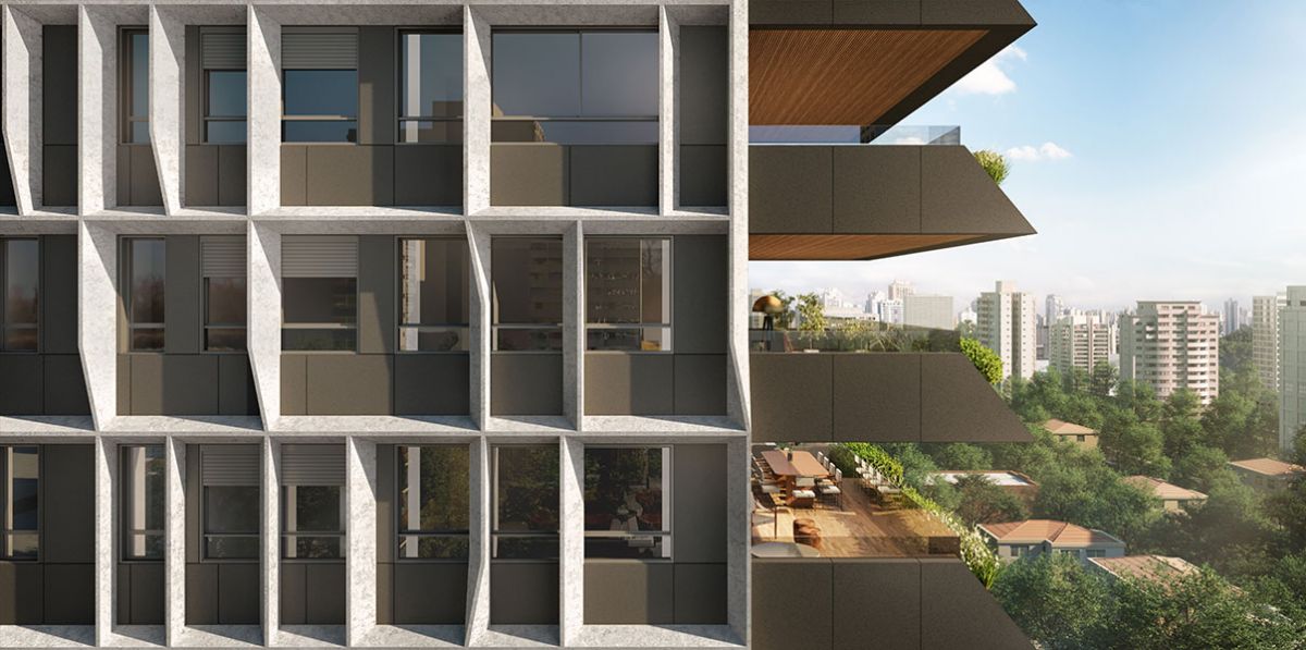 Ilustração Artística do Detalhe da Fachada