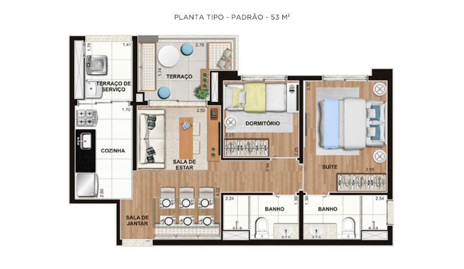 Planta Baixa 53m²