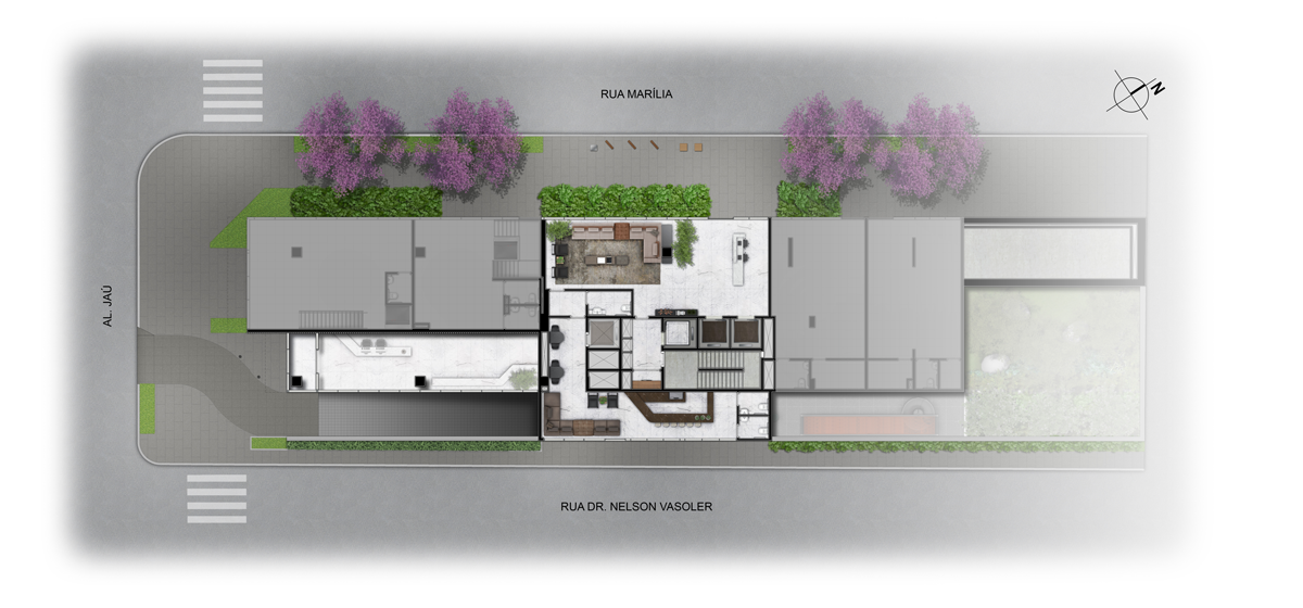 Ilustração Artística da Implantação do 1º Pavimento