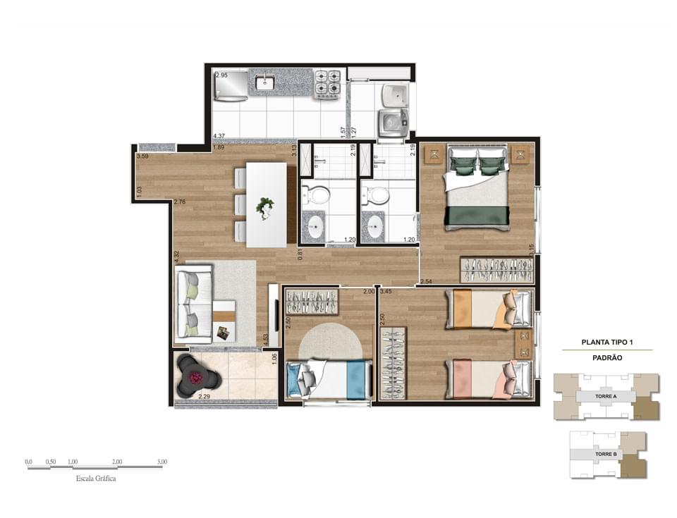 Planta Baixa 58m²