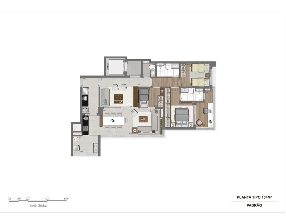 Planta Baixa 104m²