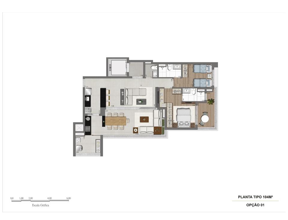 Planta Baixa 104m²