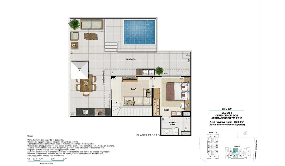 Cobertura (colunas 5 e 10)- pavimento superior - BLOCO 1