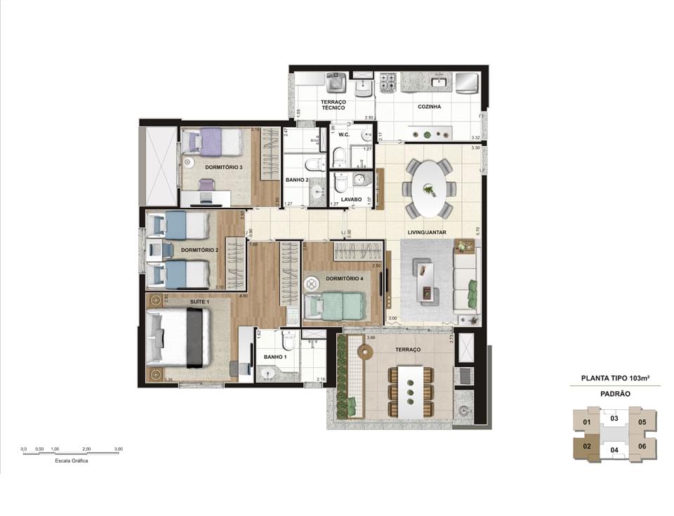 Planta Baixa 103m²