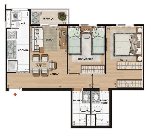 Planta Baixa 54m²