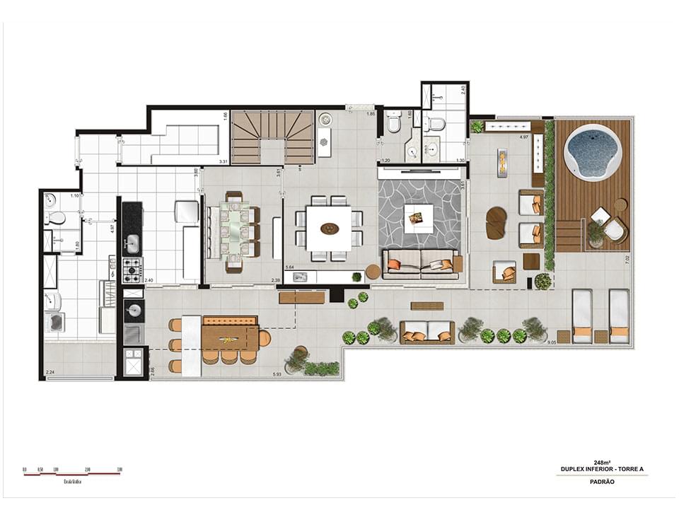 Planta Baixa Duplex Inferior 248m²