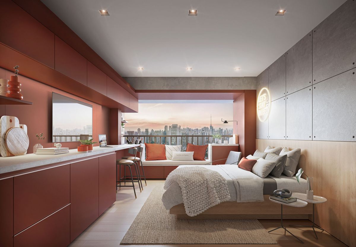 Concepção artística do Studio decorado