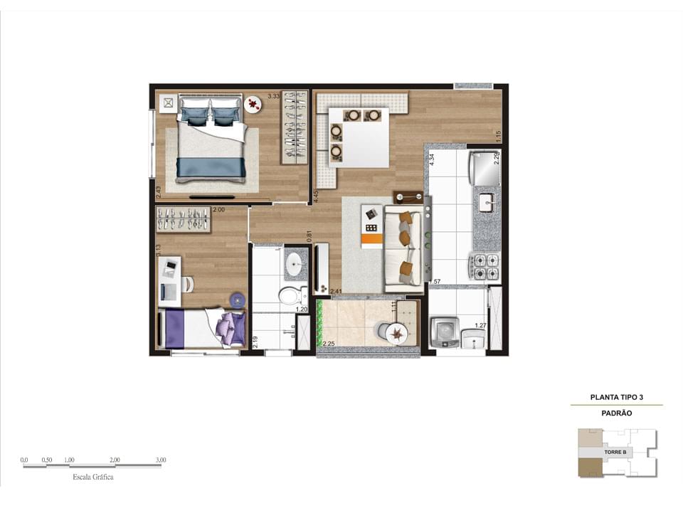 Planta Baixa 45m²