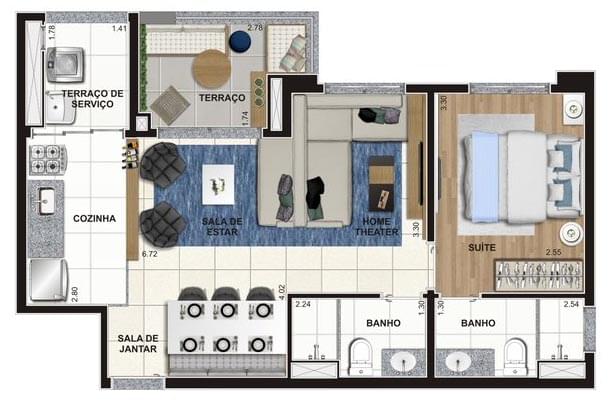 Planta Baixa 53m²
