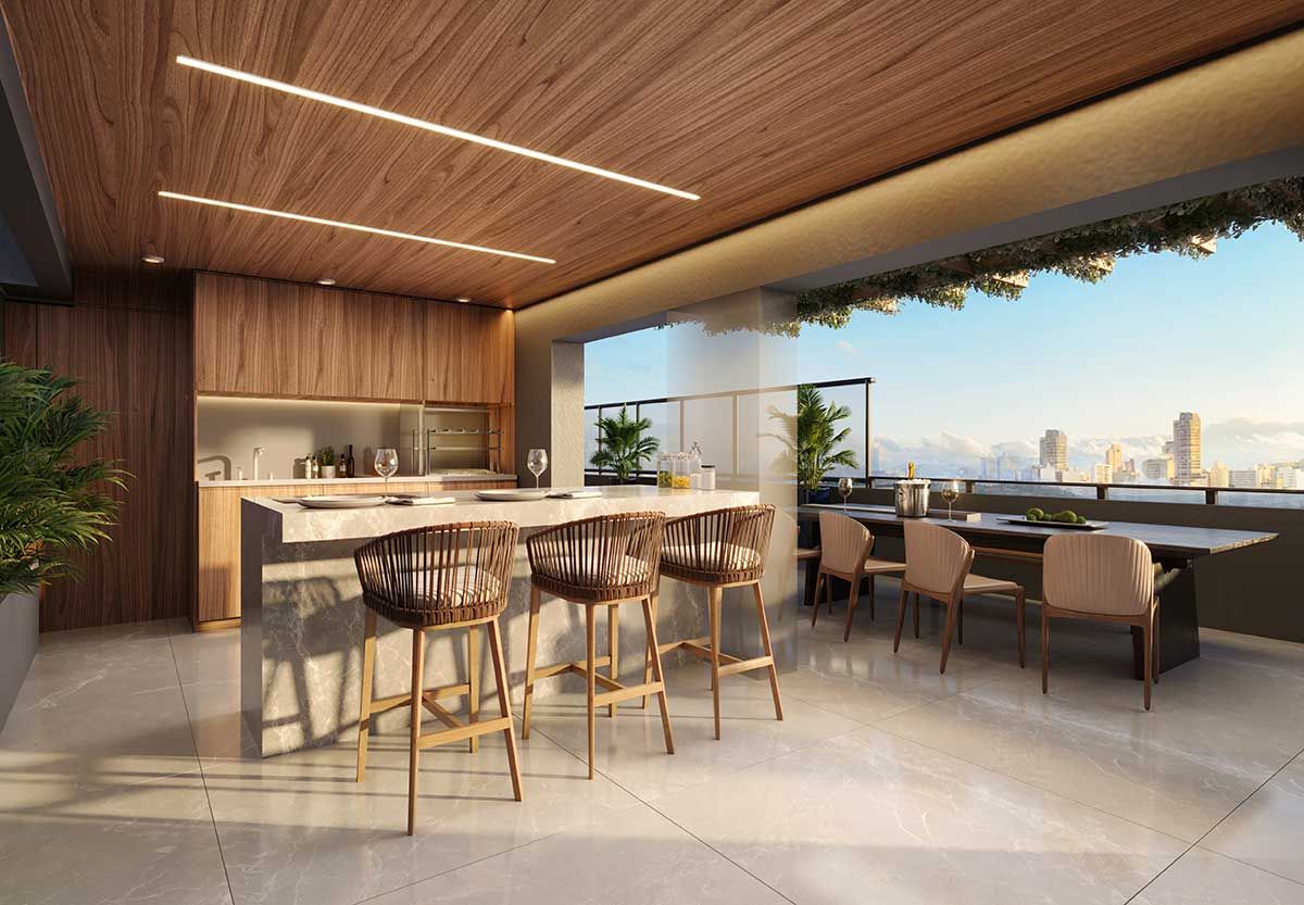 Ilustração Artística do Lazer na Cobertura