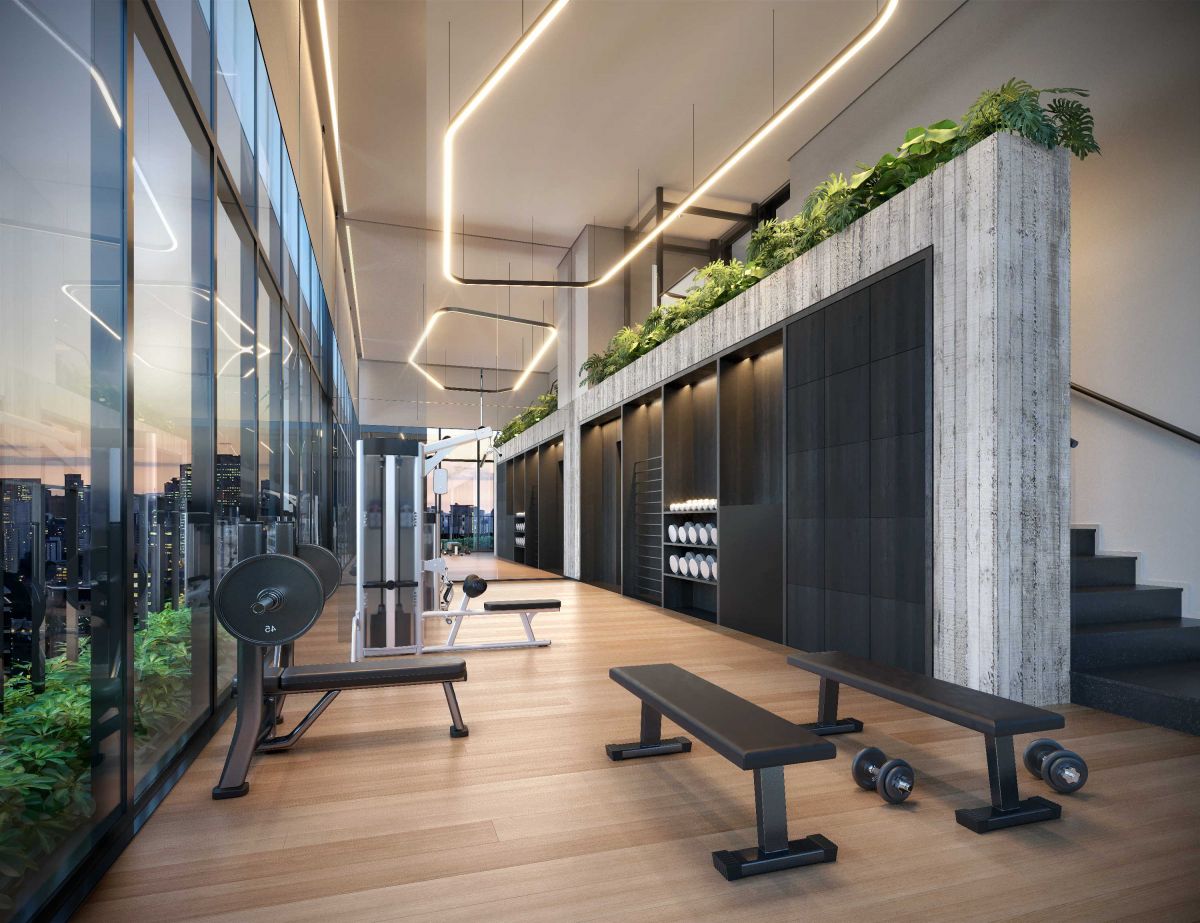 Ilustração Artística do Fitness Center da Torre A - Araucaria
