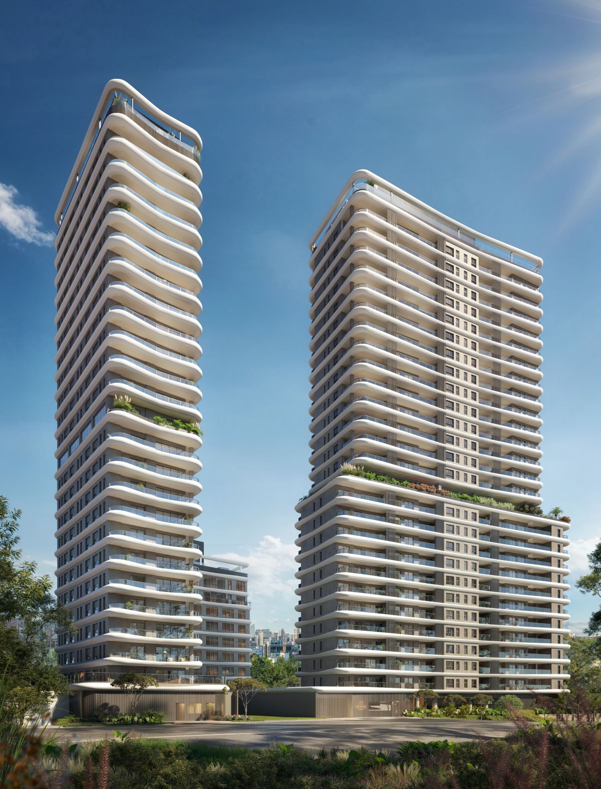 Concepção Artística da Fachada das Torres Shanghai e Paris