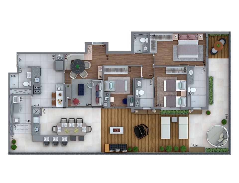 Planta Baixa 159m²