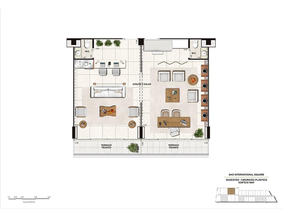 Planta - Cirurgião Plástico (junção de 2 salas)