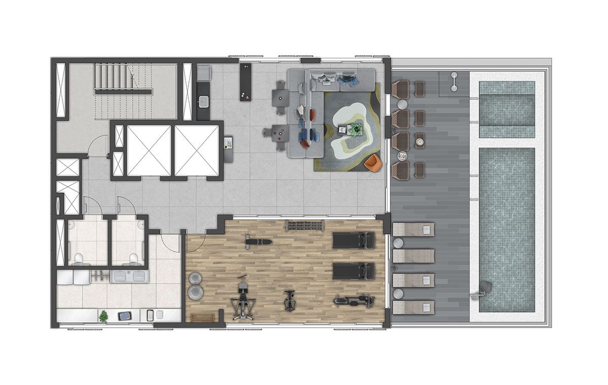 Ilustração Artística da Planta de 20m²