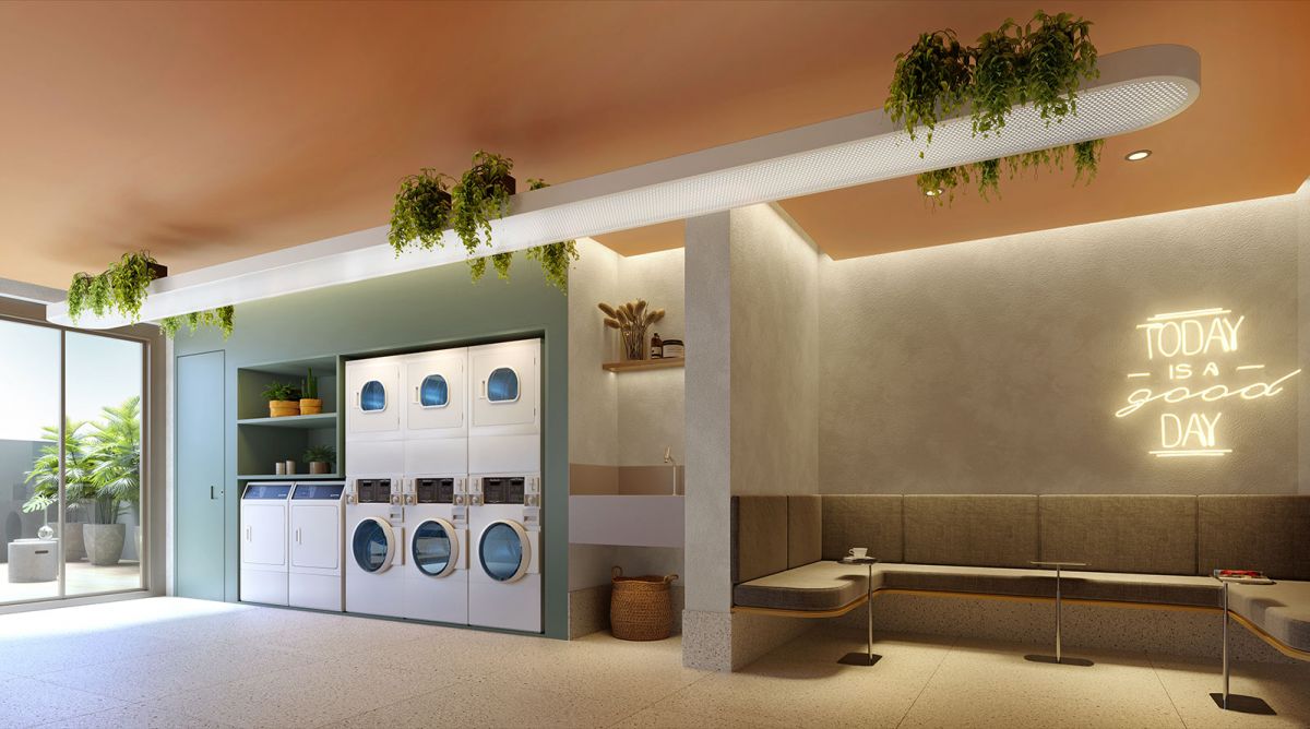 Concepção artística da lavanderia