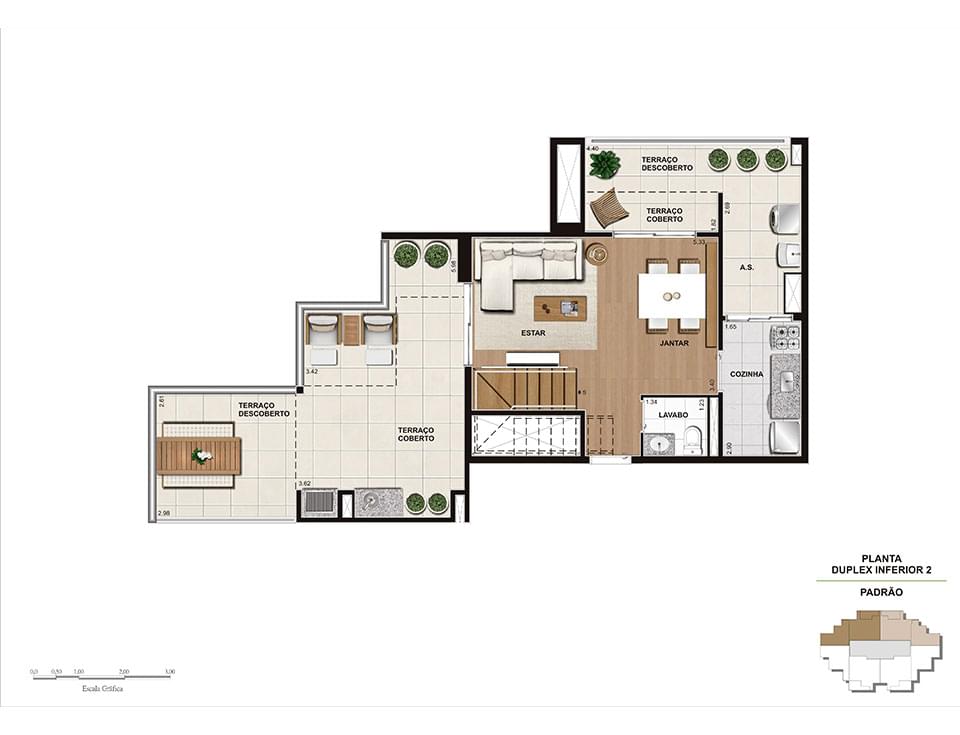 Planta Baixa Duplex 116m² inferior