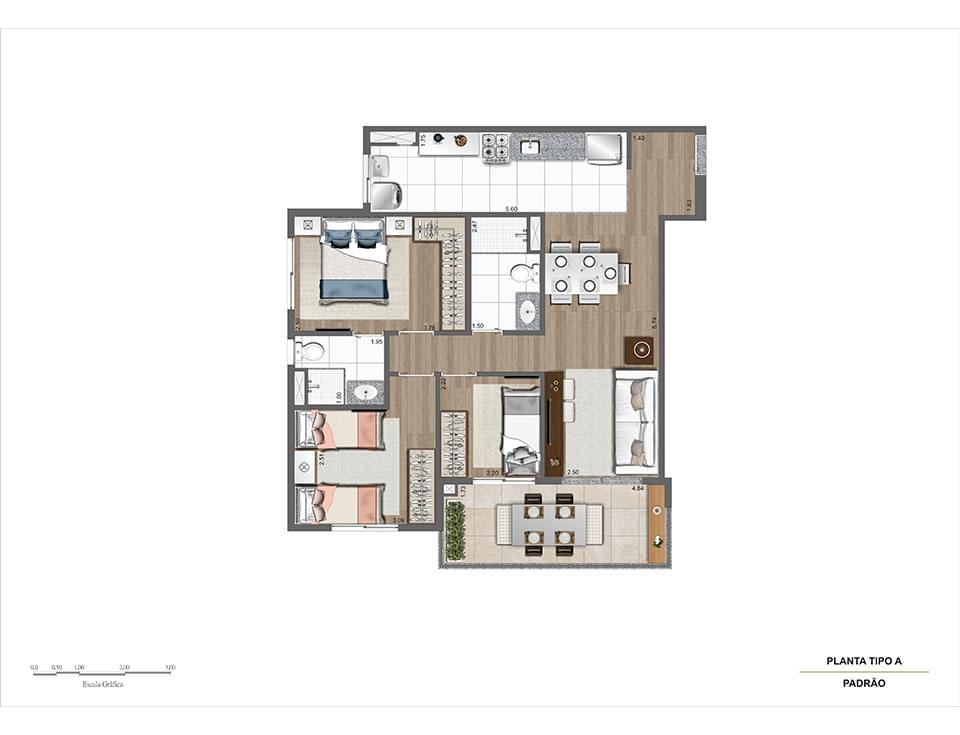 Planta baixa 75m²