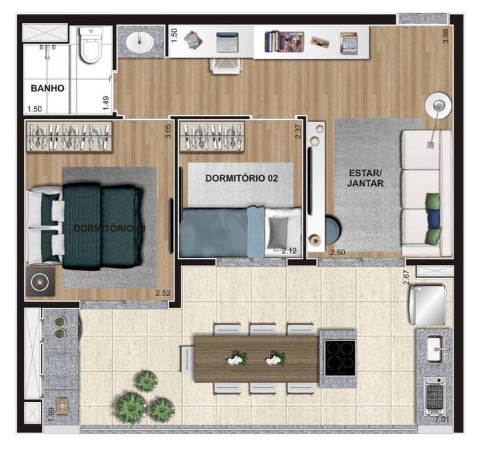 Planta Baixa 53m²