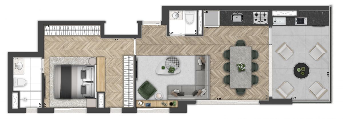 Planta Opção 5 – 64m²