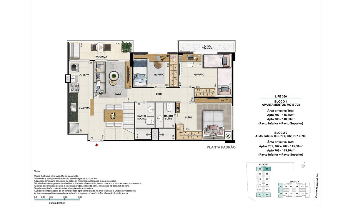 Cobertura (colunas 7 e 8)-  BLOCO 1 – (colunas 1, 2, 7, 8) BLOCO 2 – pavimento inferior