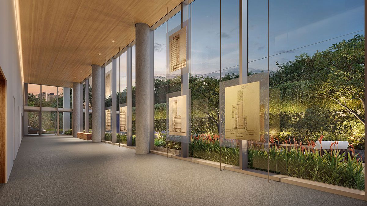 Ilustração Artística do Lobby Galeria do Bloco Residencial