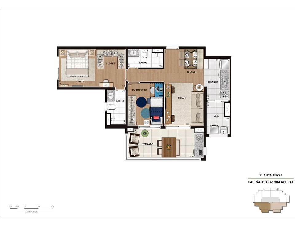 Planta Baixa 74m²