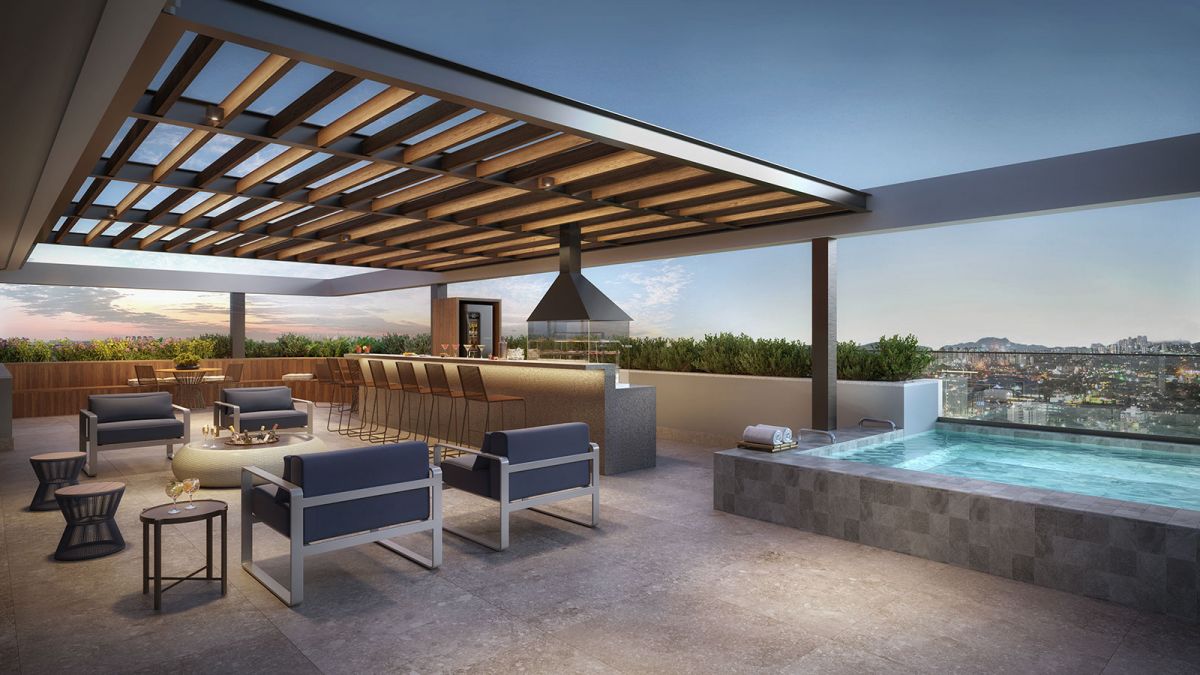 Concepção artística do lounge festas