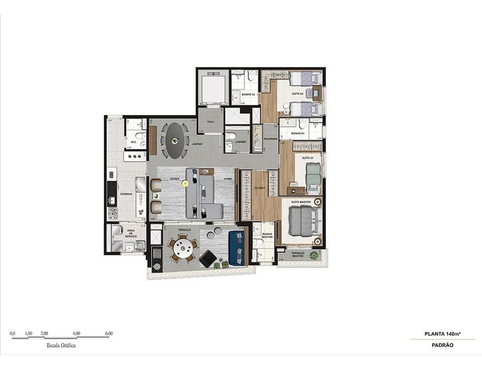 Planta Baixa 143m²