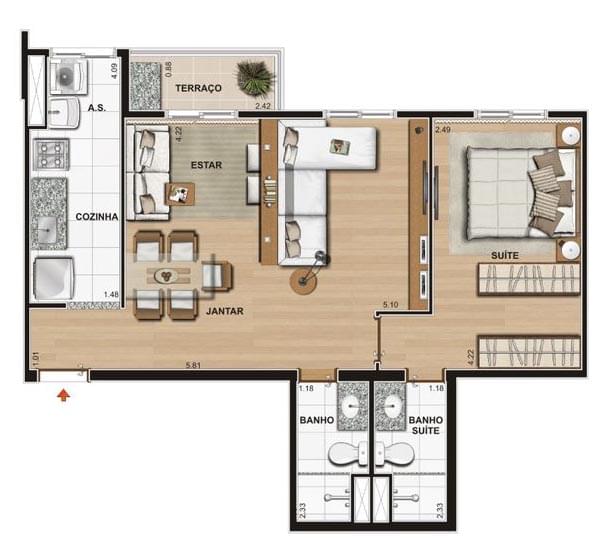 Planta Baixa 54m²
