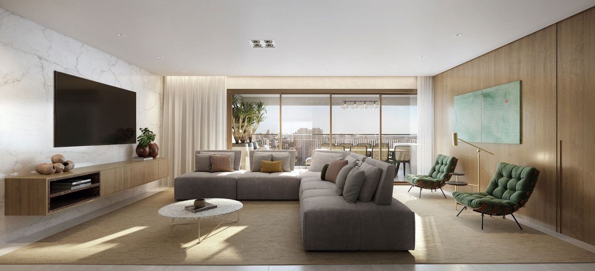 Living da Planta Tipo de 149m²