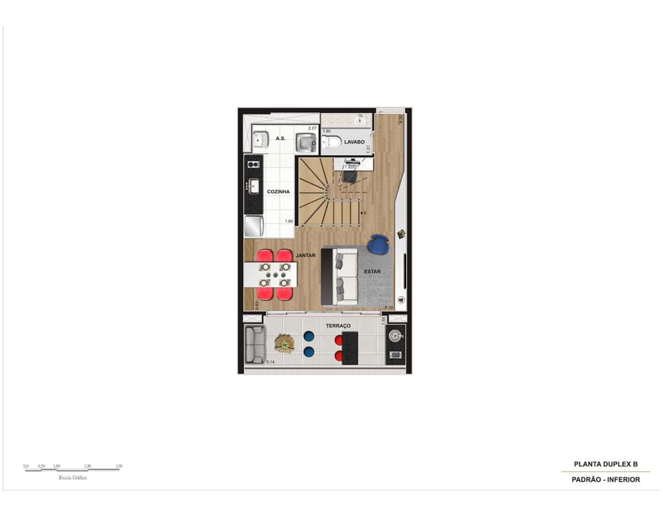 Planta Baixa Duplex inferior 86m²